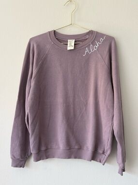 I Stole My Boyfriend's Shirt (ISMBS) Aloha Sweatshirt  Purple Crewneck